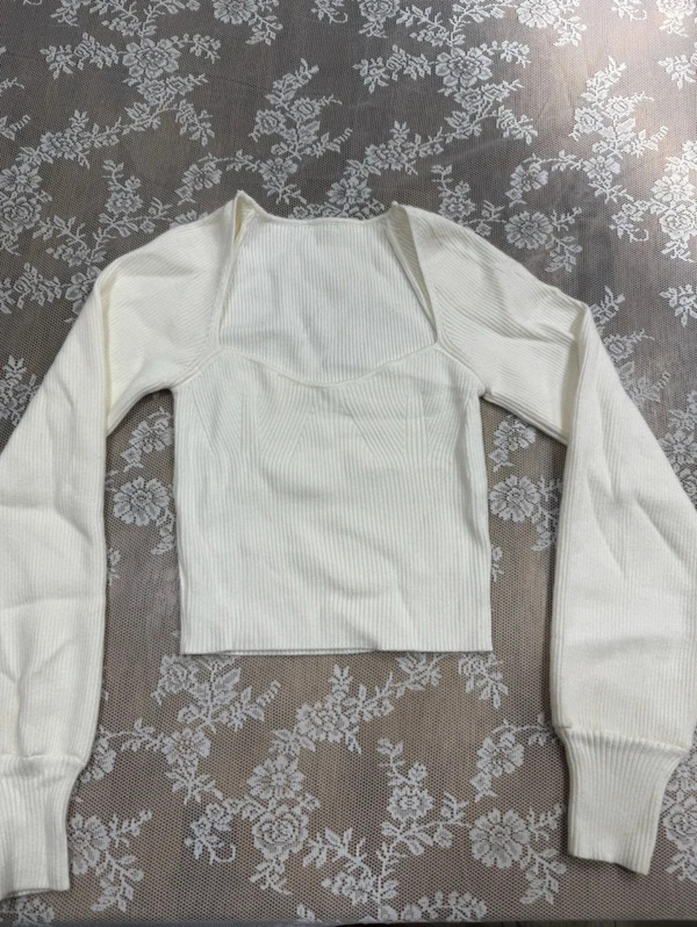 white ribbed long sleeve
